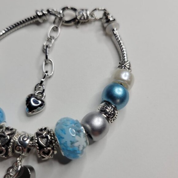 NWT Pandora Style Charm Bracelet Winter Wonderland Blue, Snowflake, Premium S/M - Picture 7 of 7